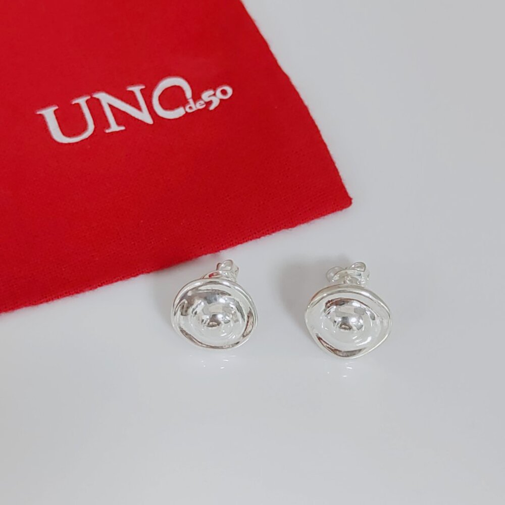 Uno de 50 Sol Earrings Medallion Stud Earrings Silver Plated Women Jewelry
